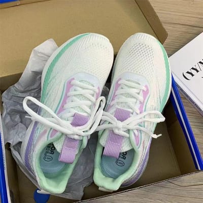 Chaussures de Sport pour Femmes Chaussures Dad Maille Tissée Volante Chaussures Respirantes pour Femmes Légères Mode Nouvelle Baskets pour Femmes 40 white