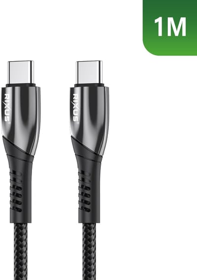 Rixus RXUC30C Alloy USB-C Data Cable Metal Gray