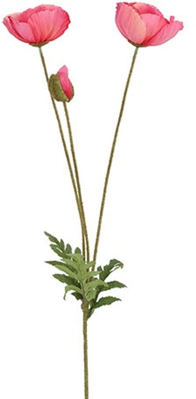 Countryfield Klaproos Papaver Kunsttakken 2 stuks 95 cm – Donkerroze Kunstbloem