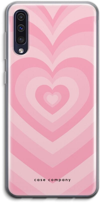 Case Company® - Hoesje geschikt voor Samsung Galaxy A50 hoesje - Hart Roos - Soft Cover Telefoonhoesje - Bescherming aan alle Kanten en Schermrand
