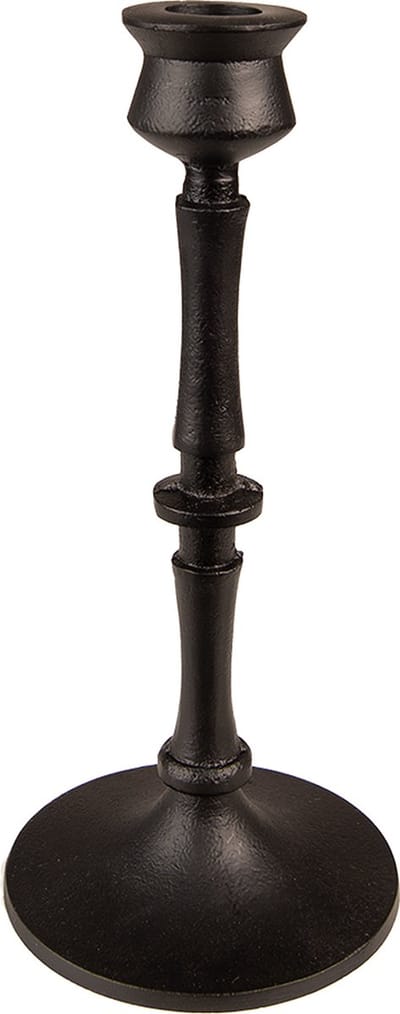 Clayre & Eef Kandelaar 23 cm Zwart Aluminium