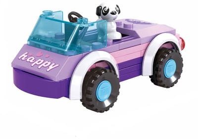 Lobbes bouwset zomerauto cabrio speelgoed auto 56-delig kunststof.