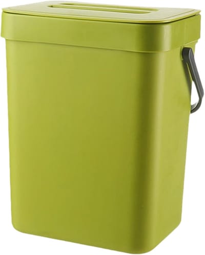 Aanrecht Compostbak - Voedsel Afvalbak - Keuken Afvalbeheer - Geurvrij met Koolfilter - 3 Liter 21x17x14cm - Groen