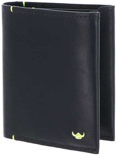 Golden Head Leren kaarthoes Neon RFID Protect Kombischeintasche 1248 Schwarz zwart