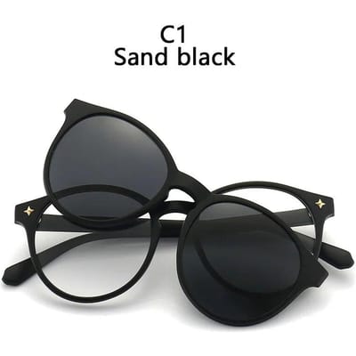 Dames gepolariseerde optische magnetische zonnebril clip magneet clip op zonnebril clip op zonnebrilframe black