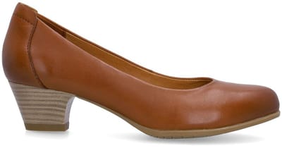 No Stress - Dames - Cognac leren pumps - Maat 37