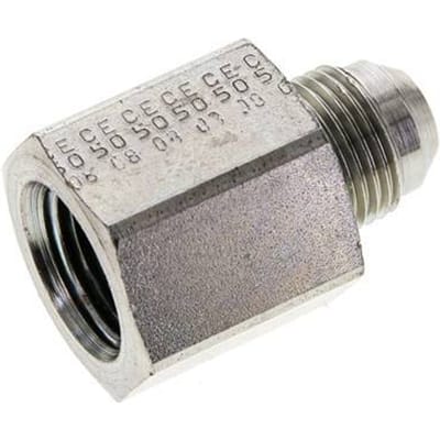 JIC  Verloopnippel UNF 3/4''-16 Buitendraad X 1/2'' NPT Binnendraad Staal 210bar