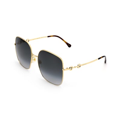 Gucci Série Horsebit Lunettes de soleil carrées vintage Lunettes de soleil pour femme Gris GG0879S-001 Dust Bag+Eyeglass Case (Random Color),F