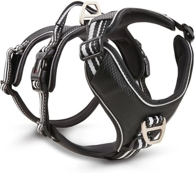 Veiligheidsharnas voor Honden, maat 55-65 cm, zwart/zilver