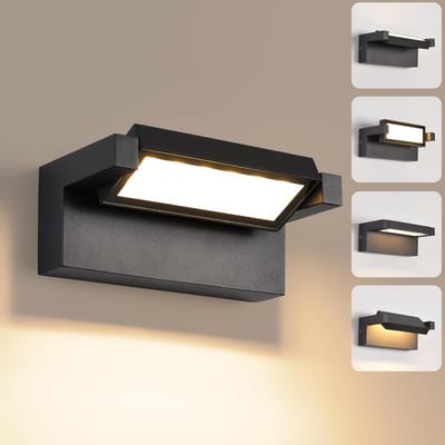Waterdichte Wandlamp voor Binnen en Buiten - 22W LED Muurverlichting met 350 Graden Draaibaar Paneel - Warmwit 3000K - Perfect voor Tuin, Terras en Balkon
