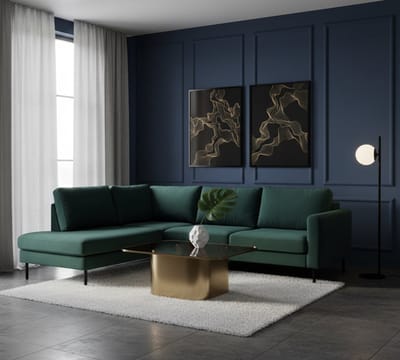 Luxe 4-Zits Hoekbank Links Groen | - Medahomestore