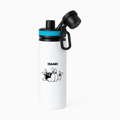 Hacebo® - Bowlen met eigen naam waterfles met draaidop blauw - Bowlen - Bowler - Sport - water fles - 850ML