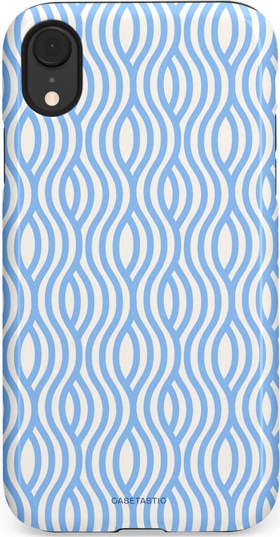 Casetastic Hoesje Geschikt voor Apple iPhone Xr - Stijlvolle Beschermende Duo-layer Case - Zeegolf Patroon