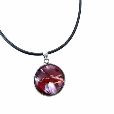Ketting-Burberie-45 cm-Bordeaux-2 cm- Charme Bijoux