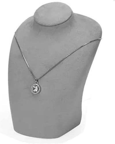 Sieradenstandaard Buste - Sieradenhouder Display - Sieraden Presenteren - Fluwelen Oppervlak - Small - Grijs