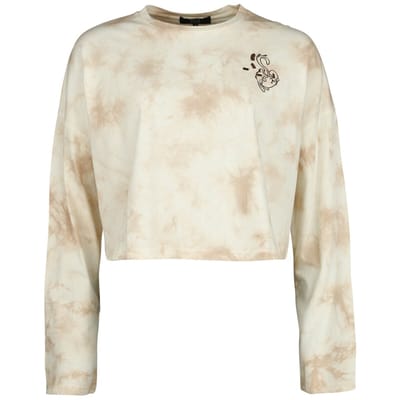 R.E.D. by EMP Shirt met lange mouwen - Cropped Tie Dye Longsleeve - L tot XXL - voor Vrouwen - beige