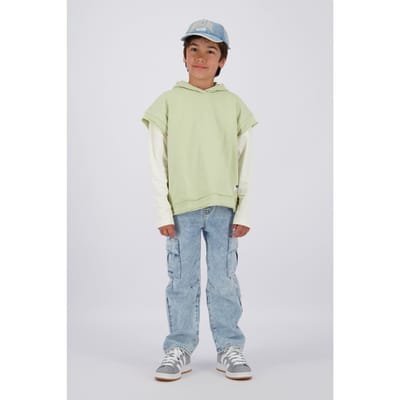 Vingino Gino Cargo Light Indigo Maat: 2 | Spijkerbroeken Outlet | Unisex | Blauw