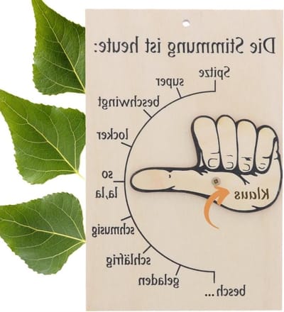 Sfeerbarometer Hout - Stemmingsindicator Bordje - Humor Tonen - Gepersonaliseerd met Naam - 17 x 11 cm - Niet gespecificeerd