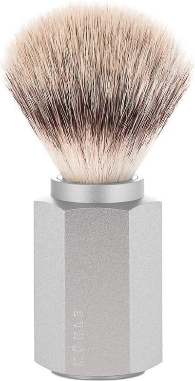 MÜHLE -Scheerkwast -Hexagon -Synthetisch -Silver