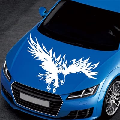 Oneay Motorkapsticker - 80 cm x 50 cm, autosticker met persoonlijkheid, adelaarsticker, waterdichte carrosseriesticker, adelaarsticker, autodecoratie in de vorm van een adelaar
