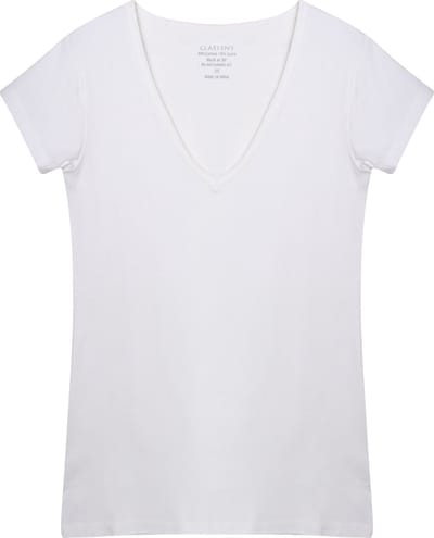 Claesen's® - Dames V-Neck T-Shirt SS - Wit - 95% Katoen - 5% Lycra