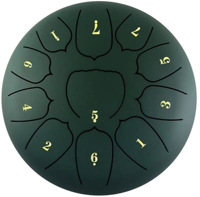 Livano Handpan - Tongue Drum - Steel - Regen - Klankschaal - Groen