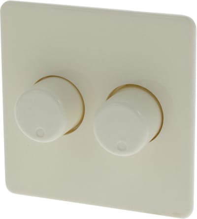 Peha Standaard Centraalplaat Met Knop Duo Dimmer - Creme