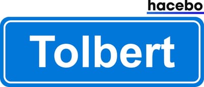 Hacebo - Plaatsnaam Sticker - 29x10 CM - Tolbert sticker - Verkeersborden sticker - grappige cadeaus - Tolbert