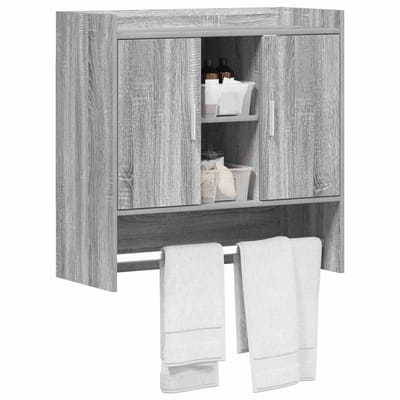 vidaXL - Wandplank - Muurmontage - Grijs - Sonoma - 80 - x - 36 - x - 80 - cm - Bewerkt - hout