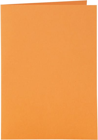 Kaarten en enveloppen, afmeting kaart 10,5x15 cm oranje, 6 set