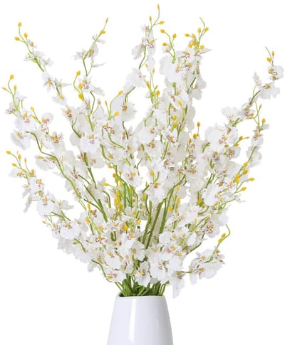 Dailygoods- Orchideeën 12 Stuks - Kunstbloemen Zijde - Dansende Orchideeën - Woondecoratie - Hoogte 97 cm - Kleurvariaties beschikbaar