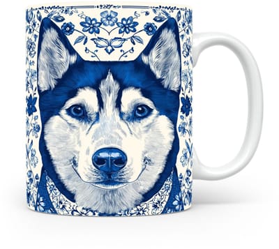 Mok Husky Beker voor koffie of tas voor thee, cadeau voor dierenliefhebbers, moeder, vader, collega, vriend, vriendin, kantoor, opa, oma, hond, kerst, sinterklaas, verjaardag