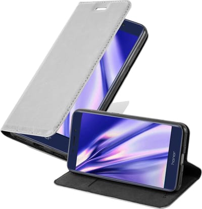 Cadorabo Hoesje geschikt voor Honor 6C PRO in TITANIUM GRIJS - Beschermhoes met magnetische sluiting, standfunctie en kaartvakje Book Case Cover Etui
