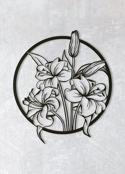 Wanddecoratie | Bloemen rond frame - M (35x40cm)