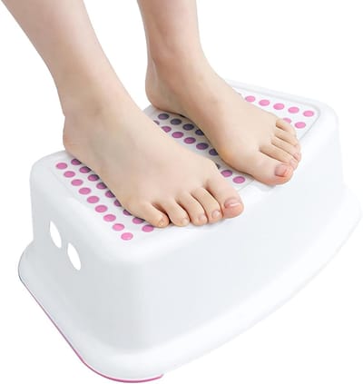 Toiletkruk - Kakkruk - Comfortabel zitten - C-vormig ontwerp - 13 cm diep - Roze