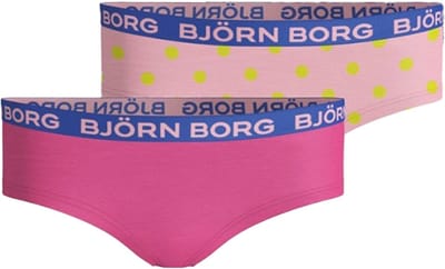 Björn Borg - Meisjes - Gele Stippenprint Hipster 2-Pack - Multicolour/Paars/Roze - Maat 158-164