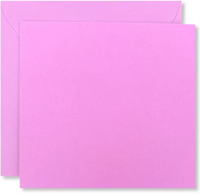 Cards & Crafts 20 x Vierkante Kaarten & Enveloppen Fuchsia Roze - 13,5x13,5cm / 14x14cm - Vierkant