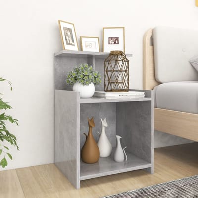 vidaXL - Nachtkastje - 40x35x60 - cm - bewerkt - hout - betongrijs