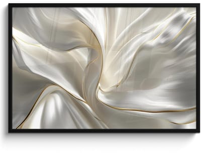 Poster in lijst - Fotolijst 120x80 cm - Posters - Stof - Plooien - Goud - Posterlijst zwart - Decoratie - Wanddecoratie woonkamer - Muurdecoratie slaapkamer