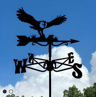 Metalen Windspinner met Dierenmotief - Smeedijzeren Tuin Decoratie voor Buiten - Ornament voor Daktuinen & Binnenplaatsen-Uil 2-Belle‘s product-Belle's product