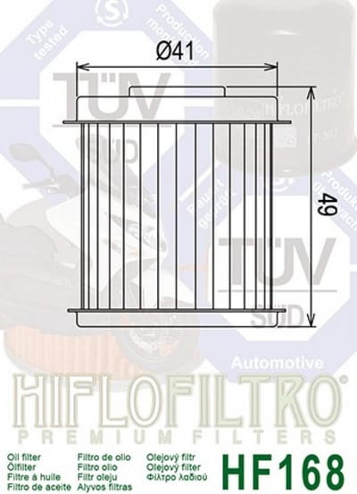 oliefilter hiflo filtro voor scooter daelim 125 otello 2007 tot 2012 hf168 nieuw