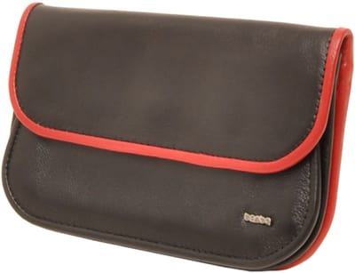 Berba | Soft | Damesportemonnee | 4 Pasjes | Zwart / rood | Leer