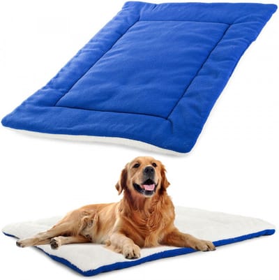 Warmhoudende Dierenmat / Deken / Hondenmat | Dieren Deken / Kattenmand / Hondenmand | Dierenbed | Extra Warm - Blauw (75x55)