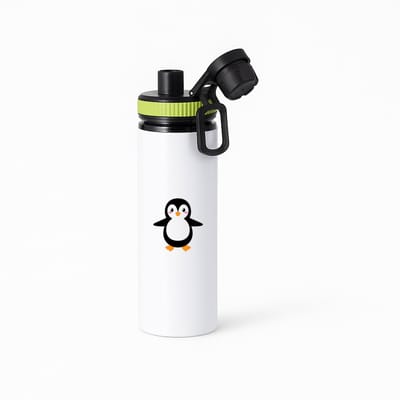 Hacebo® - Pinguins waterfles met draaidop groen - Pinguïn - Dieren liefhebbers - Vogels - noordpool - water fles - 850ML