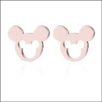 Aramat Jewels | Oorbellen | RVS Mickey Mouse Oorbellen 10mm Zilverkleur - Disney Oorstekers | Rosékleurig | |10mm | Staal | Kinderen, Volwassenen | Verkleurd niet