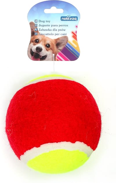 Nobleza Hondenspeelgoed grote speelbal - Diameter 7,2 cm - Massief rubber hondenbal - Rood