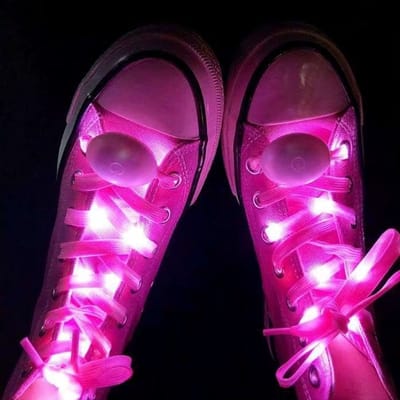 Lichtgevende  Nylon Veters - LED - Roze