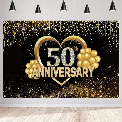 Solidchoice - Verjaardag Banner 50 Jaar Zwart en Goud