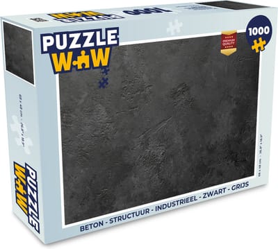 Puzzel Beton - Structuur - Industrieel - Zwart - Grijs - Legpuzzel - Puzzel 1000 stukjes volwassenen