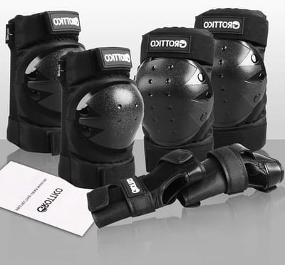 Beschermende Uitrusting Set - Pads en Guards - Buitensporten Beschermen - Verstelbare Banden - Unisex Volwassen - Zwart